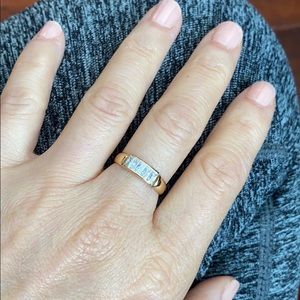 14K Solid Gold CZ Women Girl  Ring Band Size 6